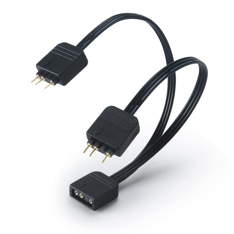 Addressable Rgb Led Splitter Cable | 1-To-2 Argb Led Splitter | 3-Pin Connector | 1 Female To 2 Male | 12Cm | Ak-Cbld08-12Bk 4710614539136