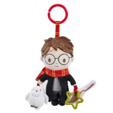 Harry Potter On the Go Activity Toy – Clip-on Pram and Pushchair Newborn Baby Toy with Crinkle Broomstick & Squeaky Owl - Sensory Harry Potter Toy