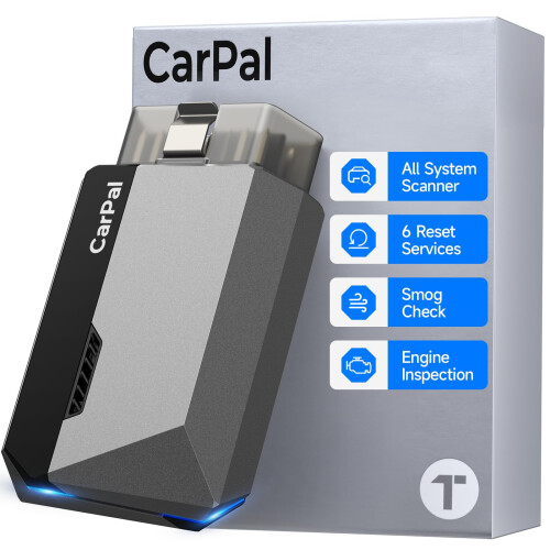CarPal-A OBD2 Code Reader Bluetooth, All System OBD2 Scanner for iOS & Android, Vehicle Health Check, 6 Maintenance Services, Smog Check, Repair Guide