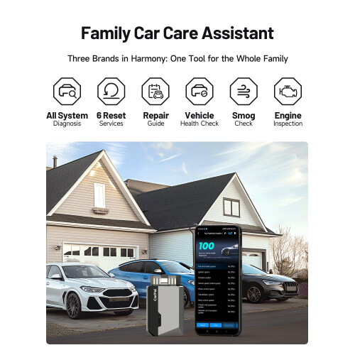 CarPal-A OBD2 Code Reader Bluetooth, All System OBD2 Scanner for iOS & Android, Vehicle Health Check, 6 Maintenance Services, Smog Check, Repair Guide 1