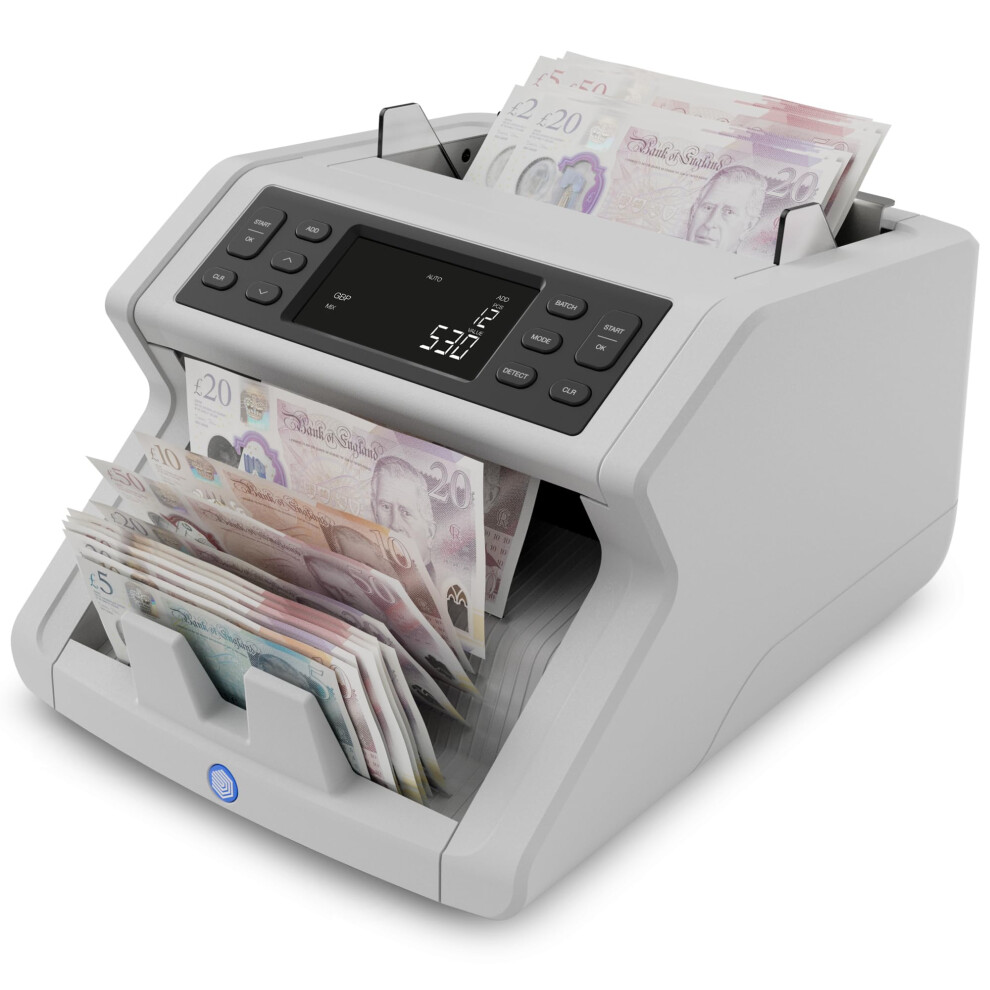 Safescan 2265 Money Counting Machine That Value Counts Mixed British Pound And Euro Notes - Cash Counting Machine With 6-Point Counterfeit Money Detector