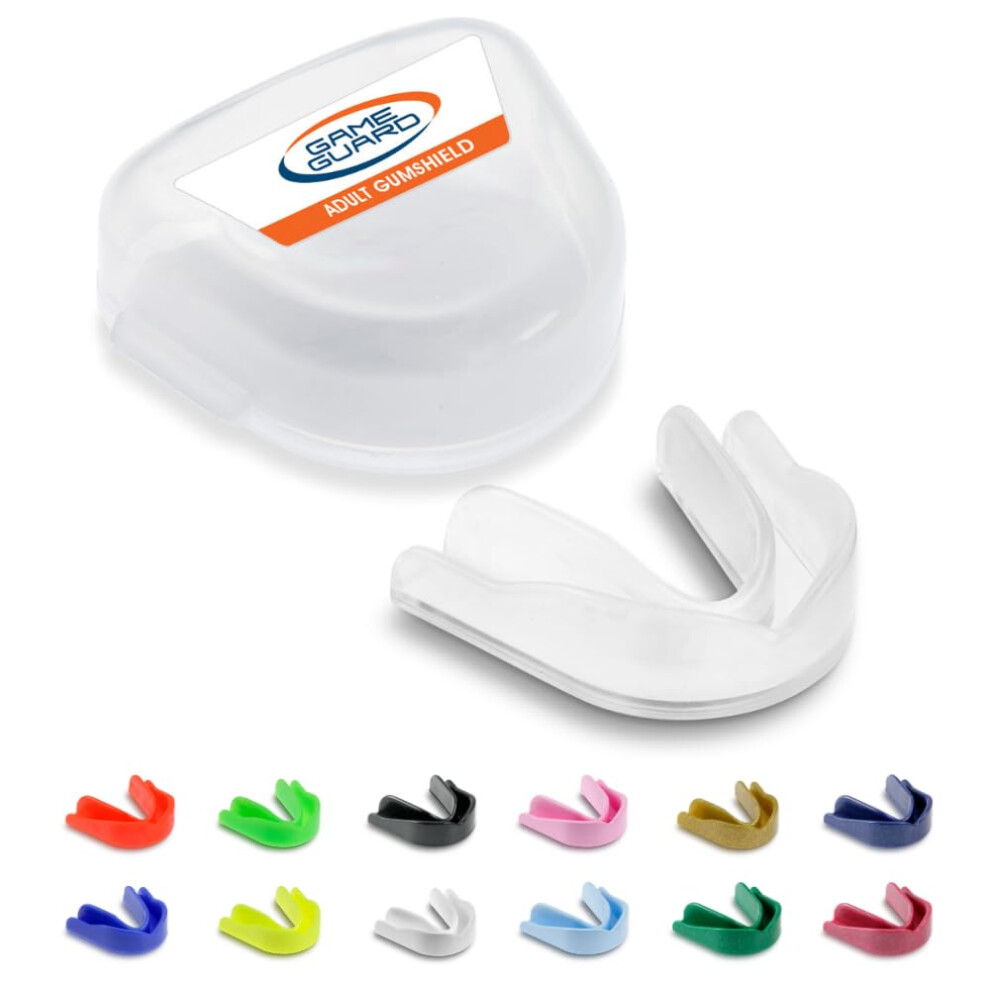Game Guard Boil & Bite Mouth Guard/Gum Shield Â Mouldable Mouthguard/Gumshields - Adult/Senior - Ce Approved, School Sports, Rugby, Hockey (Clear)