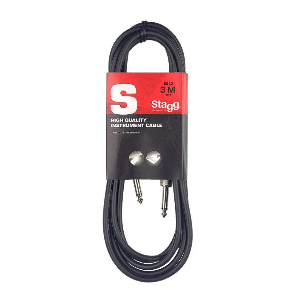 SGC3 3m, Phone to Phone Plug Instrument Cable, Black
