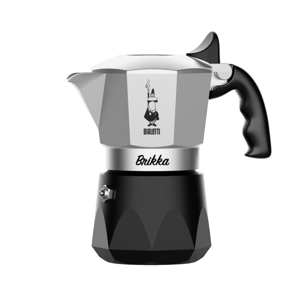 Bialetti Brikka Moka Pot 0.1 L Stainless Steel Black