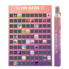 100 Dates Scratch Off Poster - Bucket List Scratch Poster - 100 Things to do for Couple's - Best Valentines day Gift, Anniversary, Girlfriend or