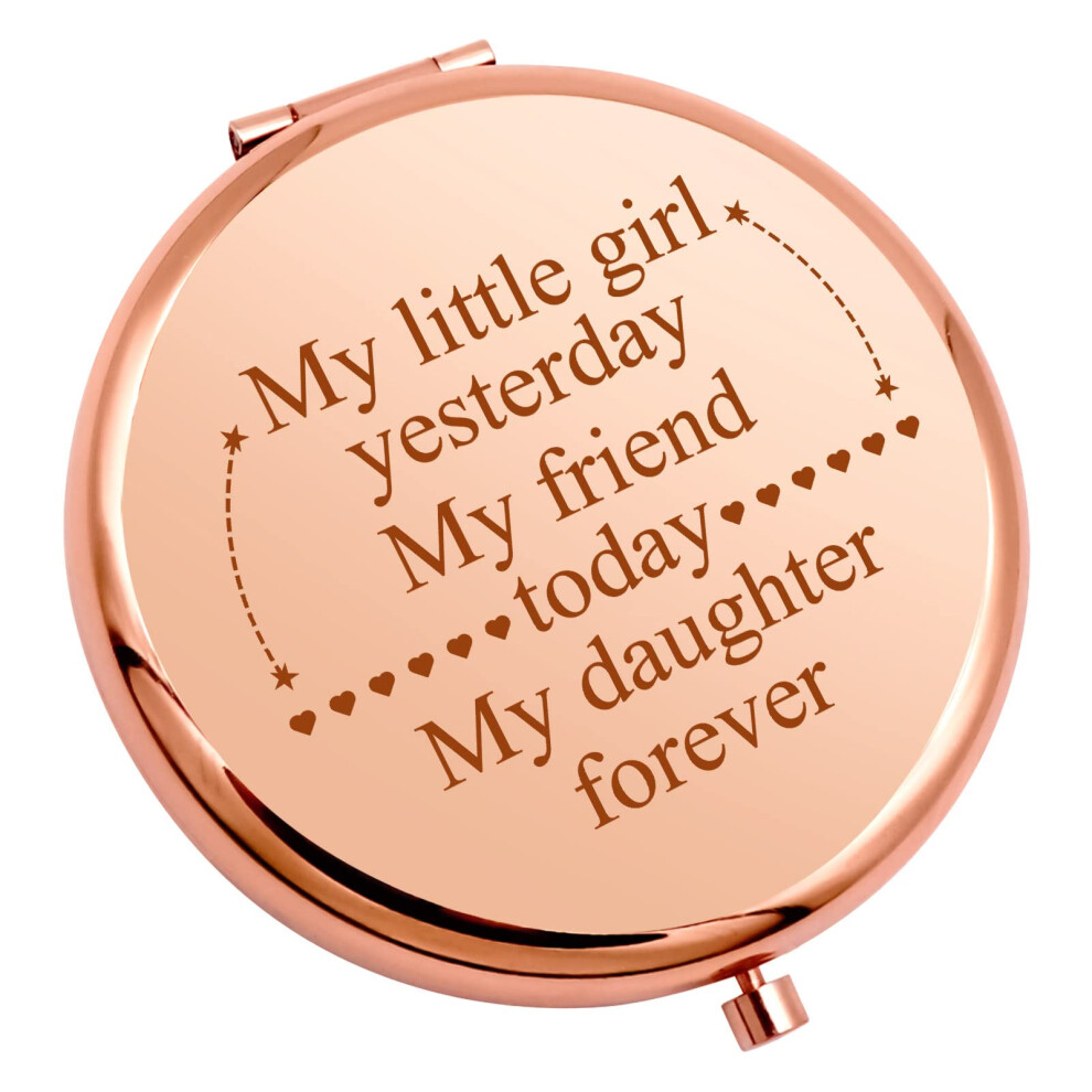 Gevody Daughter Gifts Compact Pocket Makeup Mirror Graduation Birthday Gifts For Daughter From Dad Mom Girls Wedding Presents Mother To My Girl Presents