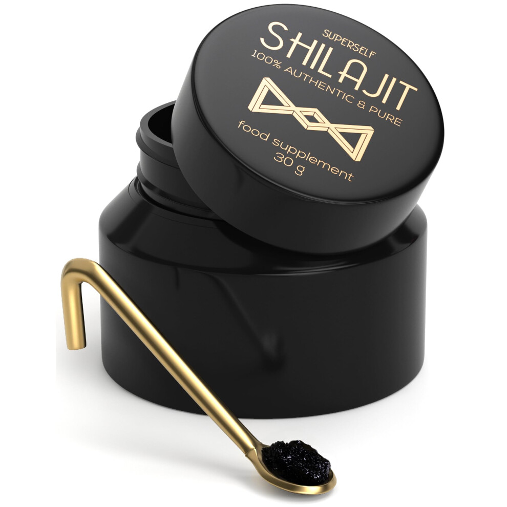 Superself Shilajit Resin 30G - Pure, Raw & Authentic - Gold Grade High Potency Shilajit - Natural Energy Boost For Men & Women - Rich In Fulvic Acid 65% - 60