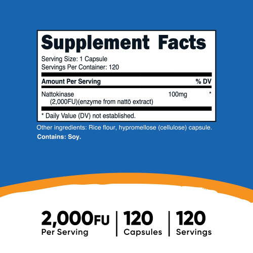 Nutricost, Nattokinase, 2.000 FU, 120 Kapseln 1