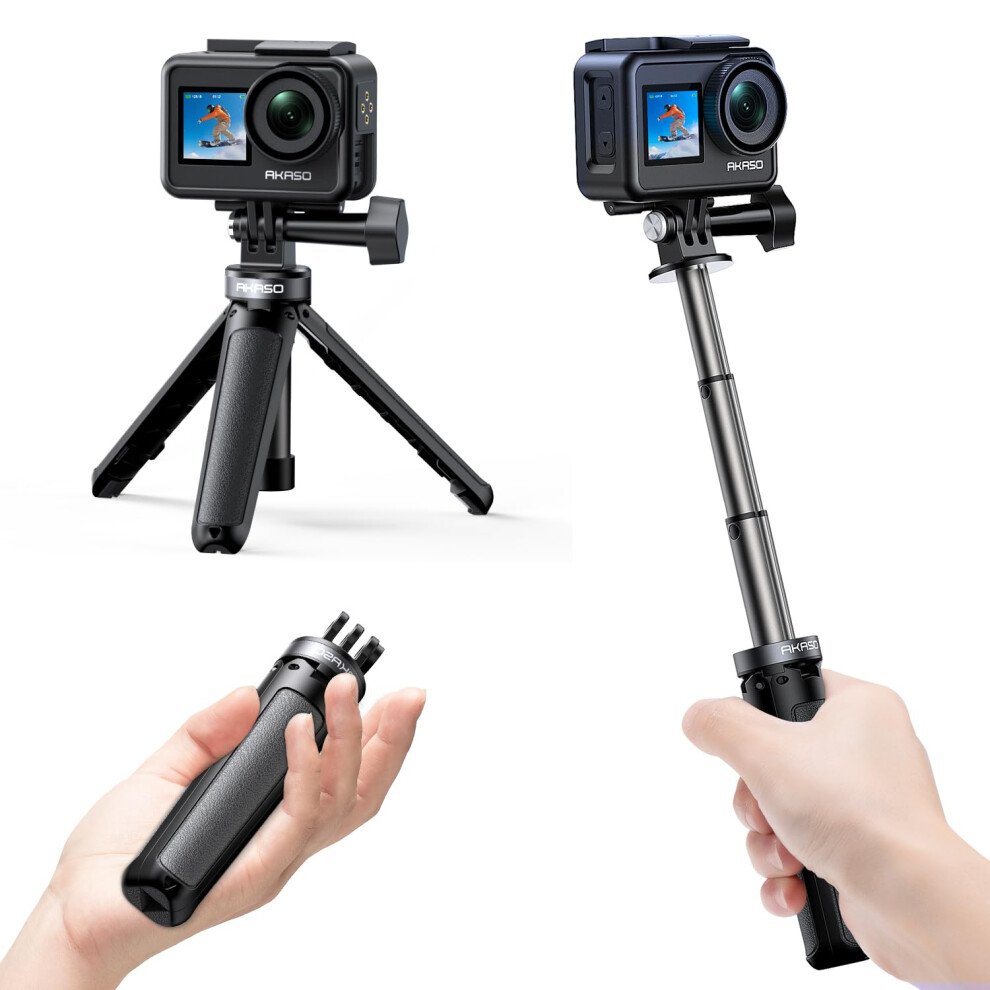 22cm Mini Tripod Selfie Stick Tripod Stand Compatible with AKASO Action Cameras EK7000/EK7000 Pro/Brave 4 Pro/Brave 7 LE/Brave 7/Brave 8/V50X/V50