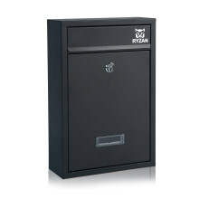 Wall Mounted Mailbox Steel Post Box Modern Delivery Letterbox For Outside With Nameplate Easy To Install Lockable Weatherproof Large Letter Post Mail