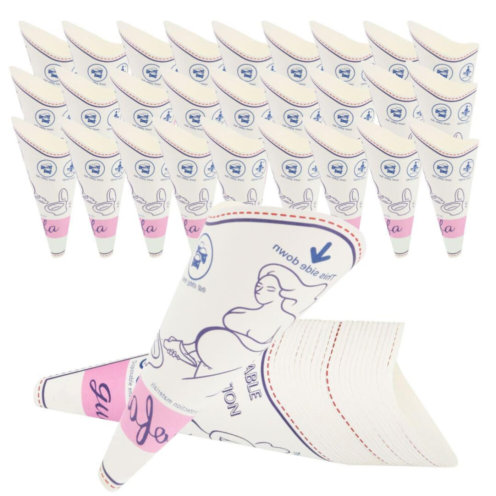 Female Urinal, 28Pcs Disposable Urinal For Women Portable Urinal Standing Up For Women Waterproof Paper Standing Pee Funnel For Pregnant, Wounded, 738635084798