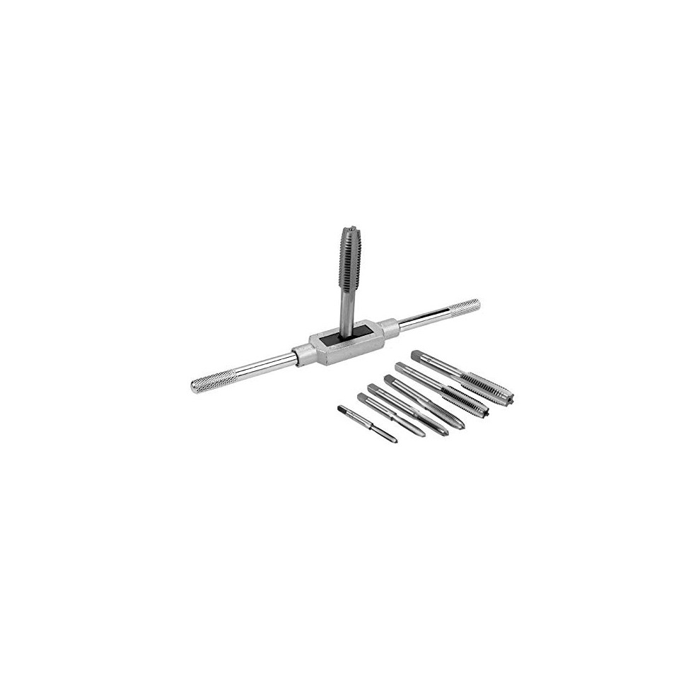 8Pcs M3-M12 Tap Wrench Drill Set Hand Tapping Tools Metric Screw Thread Tap Twist Drill Bit Wrench Set 783906837641