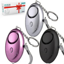 Personal Safety Alarms for Women, 3 Pack Reusable Police Approved 140DB Loud Alarm with LED Light, Small Personal Security Alarm Torch Keychain for