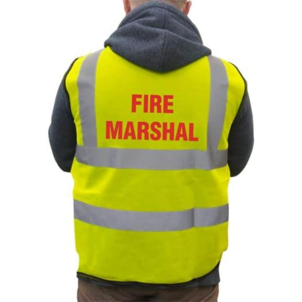 V Safety Fire Marshal Basic High-Visibility Safety Vest, Medium, Yellow Safety Sign 5060411118041