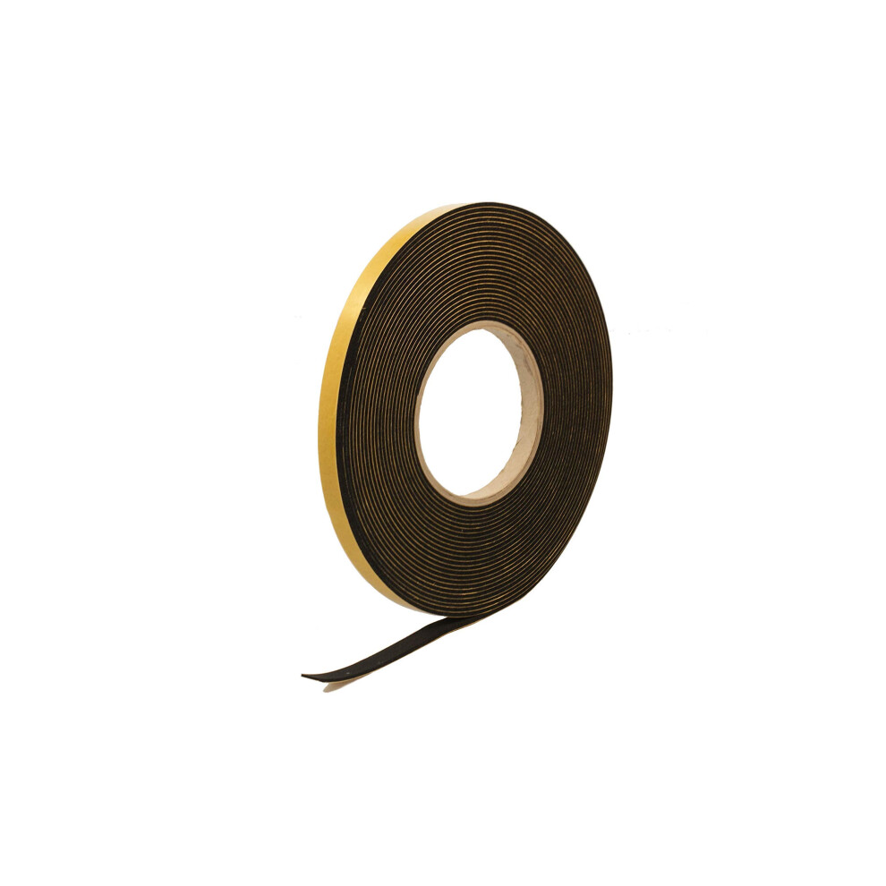 Neoprene Rubber Black Self-Adhesive Sponge Strip 10Mm Wide X 2Mm Thick X 10M Long 5053380053444