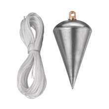 300g Plumb Bob with 20m String - Solid Steel, Brass-Head Screw, for Vertical Alignment