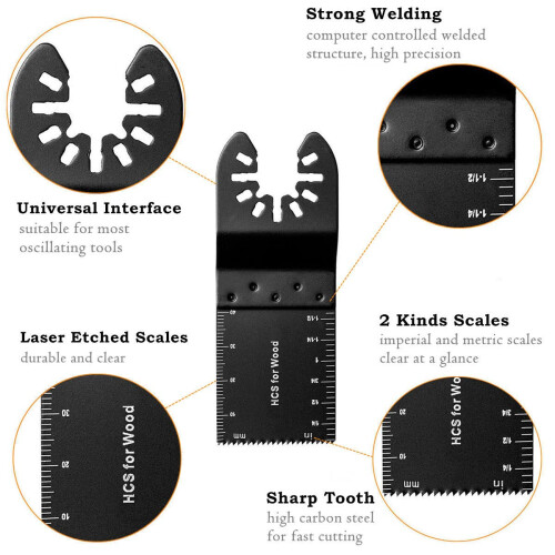 60Pcs Oscillating Tool Blades Professional Universal Oscillating Saw Blades Quick Release Multi Tool Blades Compatible with Fein Multimaster, 1