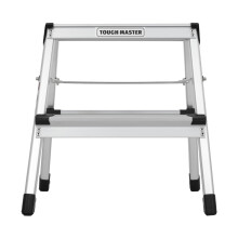 Step Ladder Double-Sided Folding Step Up Stool 20 x 33.5cm Heavy Duty Hop Up Aluminium Platform 150kg Capacity Multi-Purpose DIY Indoor Outdoor Usage