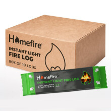 Natural Instant Light Fire Logs, for Open Fires, Multi-fuel Stoves, Wood Burners, and Campfires, Smokeless and Odourless (Pack of 10)