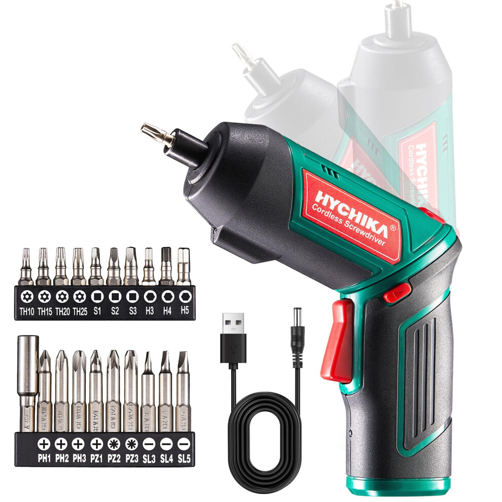 Hychika Electric Screwdriver, 6N.m And 2000Mah 3.6V Cordless Screwdriver With 20 Accessories, Work Light, Charging Cable And Magnetic Chuck 763571388693