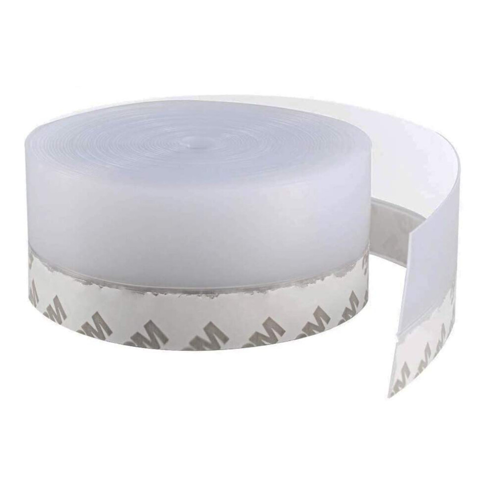 Silicone Seal Strip, 10M Silicone Door Bottom Seal Strip Tape Transparent Weather Stripping Self-Adhesive Draught Excluder Tape For Doors Window 617201205402