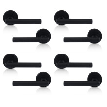 4 Pack Matt Black Liberty Lever On Rose Door Handles, T-bar Lever Latch Rose Door Handle, Door Handle Set for Internal Wooden Doors.
