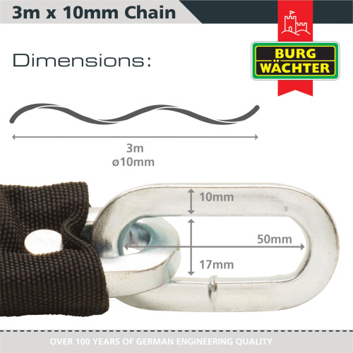 Burg-Wachter GKM 10/300 Sold Secure Chain, 3M 2