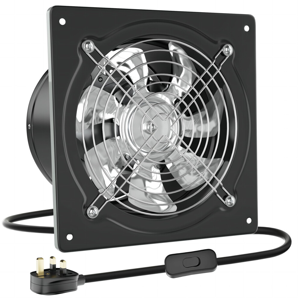 150Mm Kitchen Exhaust Fan 525Mâ³/H Stainless Steel Ventilation Fan With Uk Plug Low Noise Extractor With Backdraft Damper For Home Bathroom Garage, 606314536930