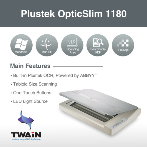 OS1180 Flatbed Scanner for A3 Graphics and Documents - Designed for Libraries, Schools or Small Offices - Scan A3 Document in 9 Seconds About 1