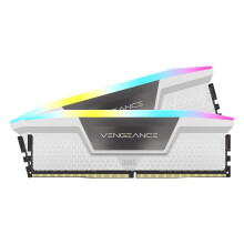 VENGEANCE RGB DDR5 RAM 32GB (2x16GB) 6000MHz CL30 Intel XMP iCUE Compatible Computer Memory - White (CMH32GX5M2B6000C30W)