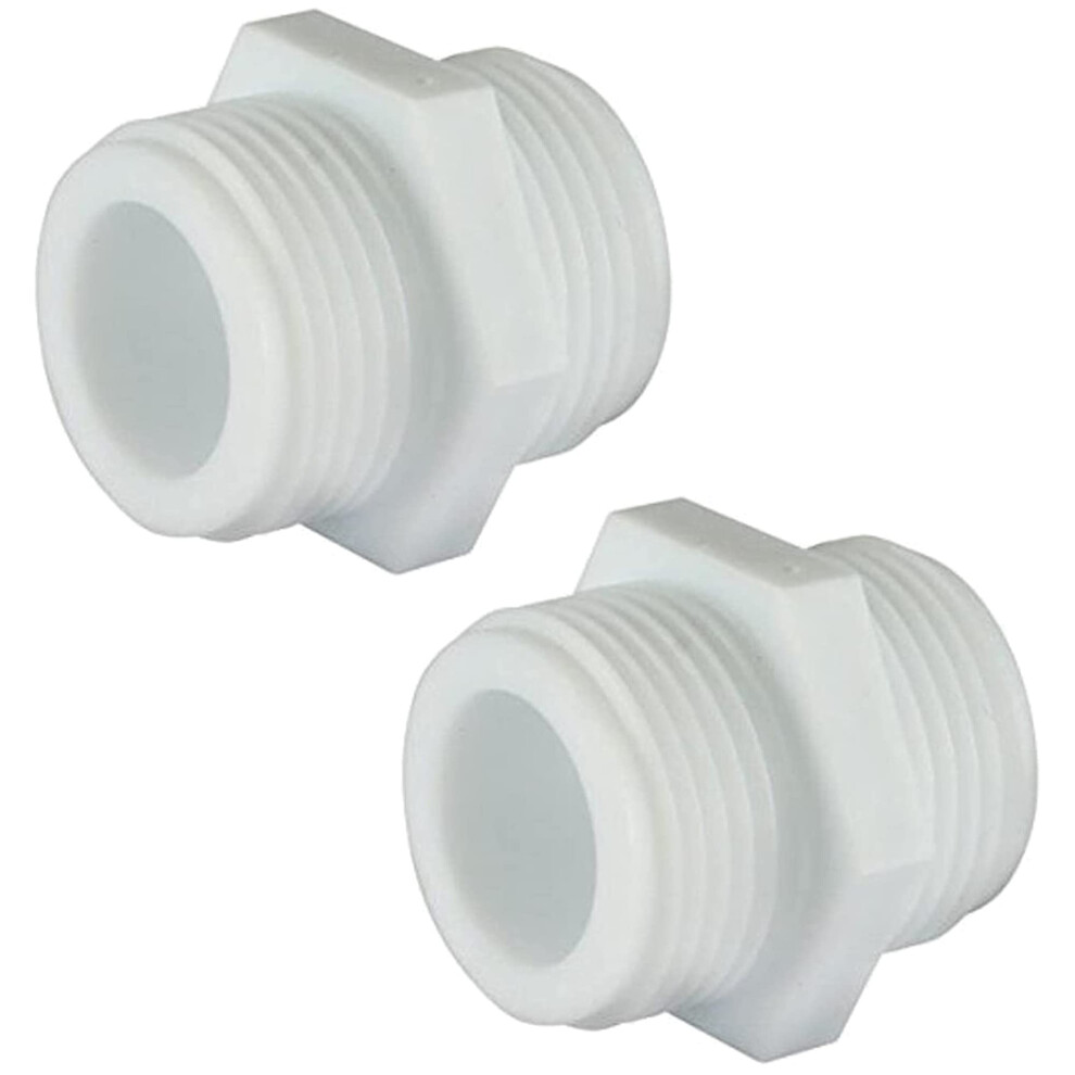 Plastic Washing Machine Dish Washer Inlet Hose Connector 3/4" White/Off White Pack Of 2 5060609682903