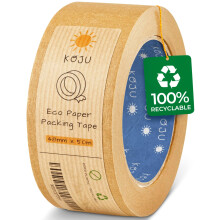 Kraft Paper Packing Tape 48mm x 50m | 1 pack | Eco Friendly & Recyclable Brown Paper Tape for Parcel Packing & Picture Framing