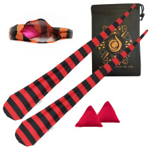 Cascade Poi Socks and Weights - Stretchy Trainer Practice Sock Poi Set - Ideal For All Levels (Red and Black)