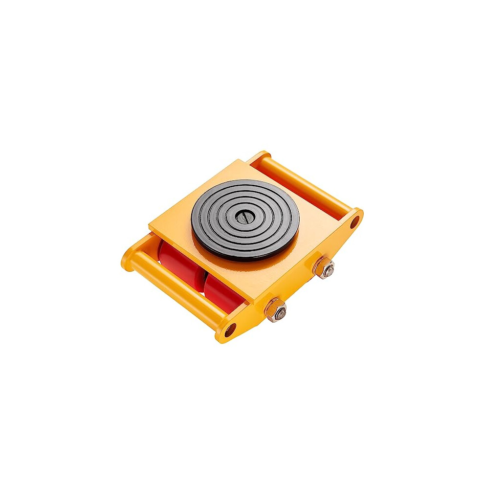 Machinery Skate Dolly, 13,200 LBS/6T Industrial Machinery Mover, Heavy Duty Carbon Steel Machinery Moving Skate with 4 PU Wheels and 360 Rotation