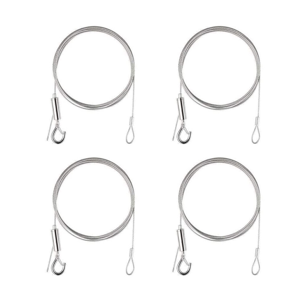4 Pcs Picture Hanging Wire Rope, Picture Hanging Chain, Mirror Chain, Stainless Steel Wire Rope, Cable Suspension Kit, Hold Up To 20Kg, For Led Panel 757697378485