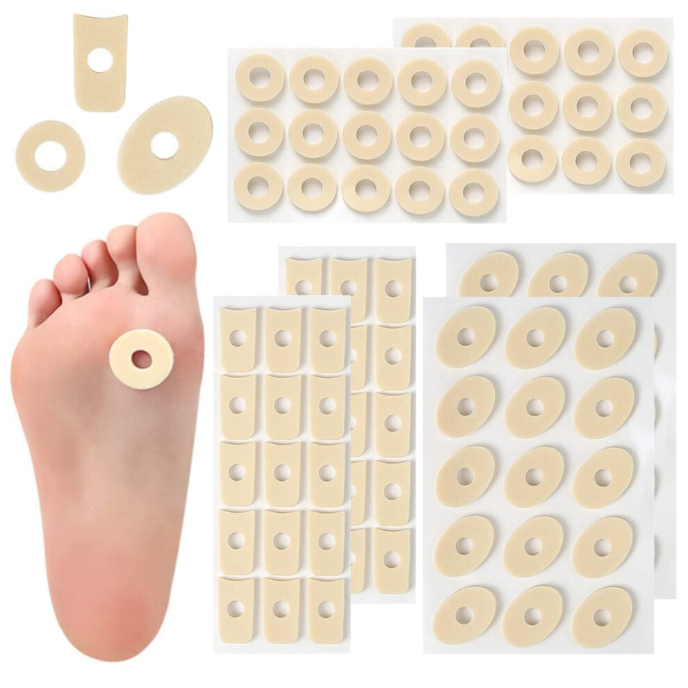 Nasuniaoda 90 Pieces Corn Cushions, Soft Latex Foam Self Adhesive Callus Pads Corn Pad For Foot Toe Callus Anti Friction Reduce Foot And Heel Pain, 3 Models