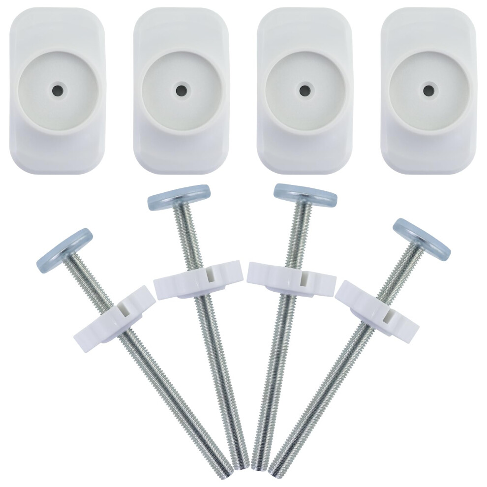 Maoqye 8 Pcs Baby Gate Extension Spindle Rods Kit, 4 Pcs Baby Gate Wall Protector With 4 Pcs Pressure Mounted Baby Gates Threaded Spindle Rods For Child