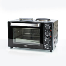 Amarillo Black Mini Oven: 25 litre capacity oven with a grilled function and dual hot plates 2 / 1400w / AMARILLO1PKB