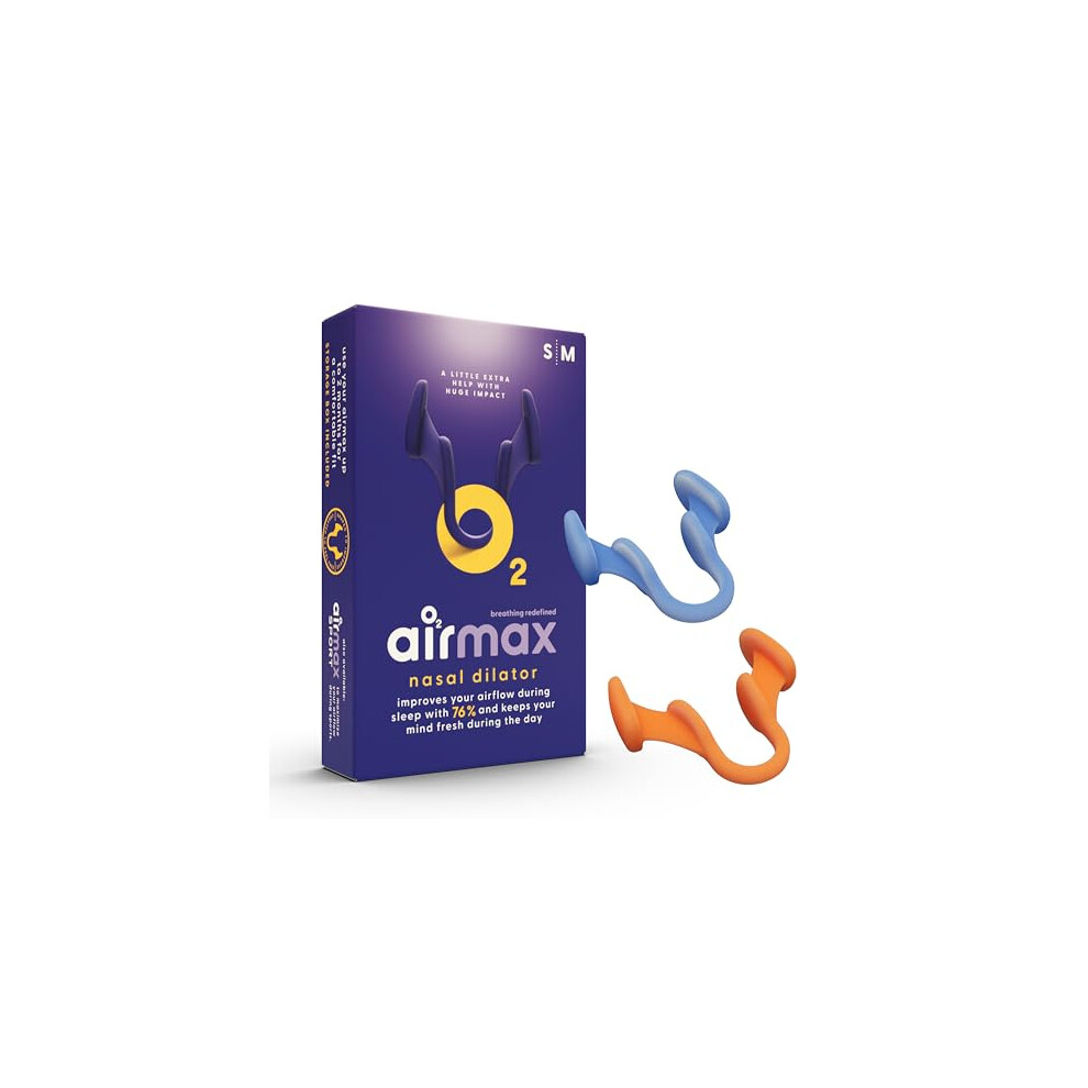 Air Max Airmax Nasal Dilator Trial Pack | Anti Snore Device | 76% More Air For Better Breathing & Snoring Relief | Guaranteed Fit (1X Small & 1X Medium)