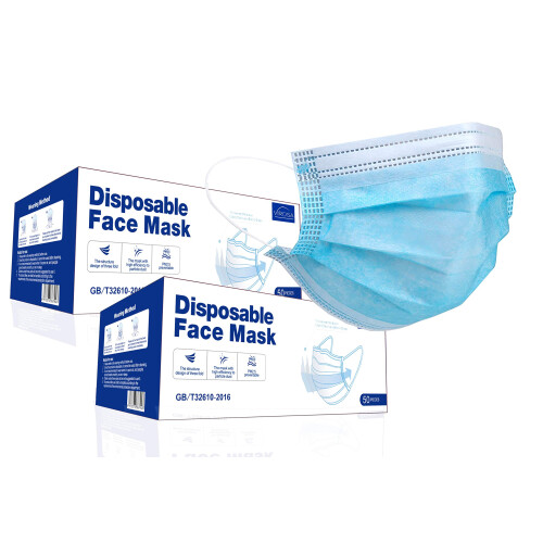 Extra VALUE 3 Layer Face Masks | PACK of 100 | Comfortable, Protective and Suitable For Sensitive Skin – Blue