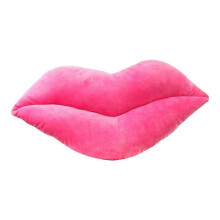 (As show, One size) 50cm Home Decorative Pillow for Sofa Sexy Big Red Lips Couple Gift Short Plush PP Cotton Filled Cushion(Pink)