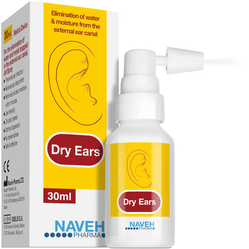 Naveh Pharma Dry Ears -Swimmers Ear Drops Spray - Ear Drying Drops For Swimmers Adults And Kids/Remove Water Trapped In Ears And Prevent Pain, Infection, And