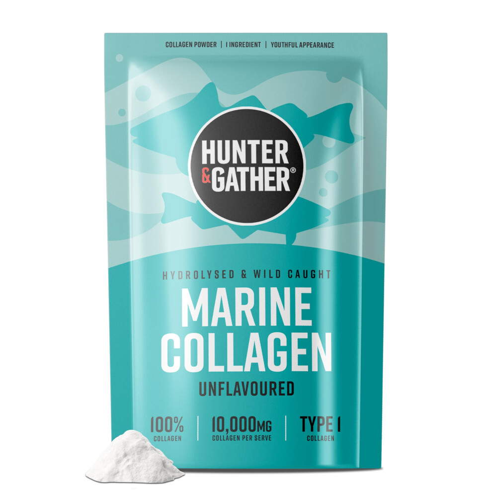Hunter & Gather Marine Collagen Powder 300G | Pure Unflavoured Premium Hydrolysed Wild Caught Marine Collagen Peptides Powder For Hair Skin Nails Muscles | Collagen