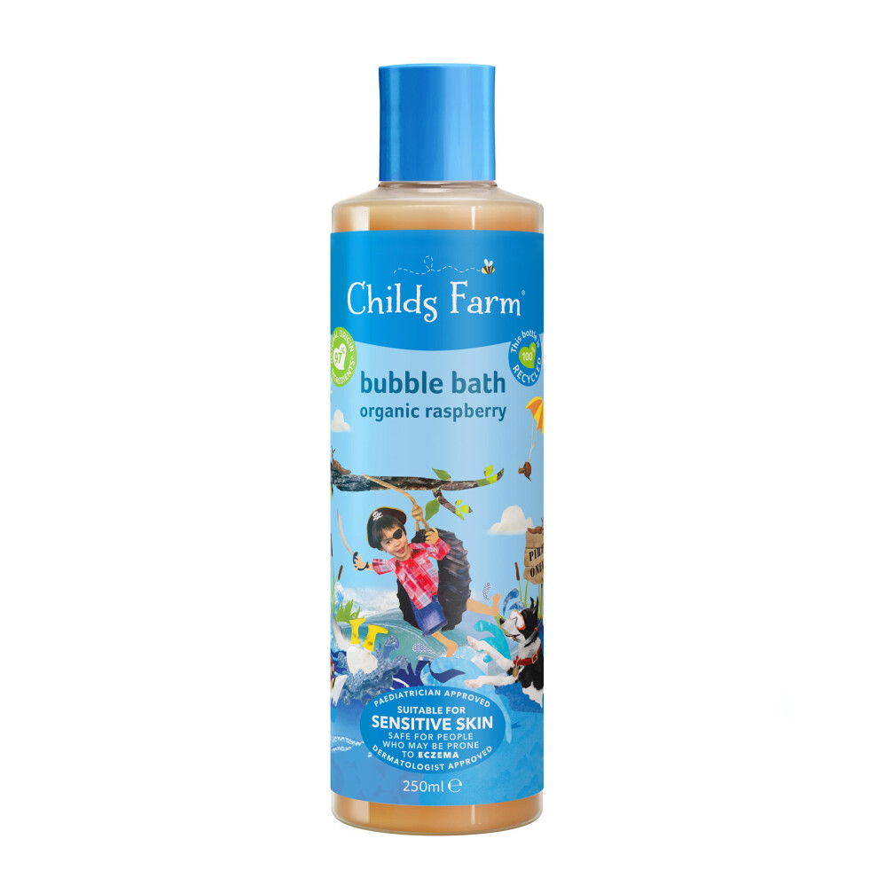 | Kids Bubble Bath 250ml | Organic Raspberry | Gently Cleanses & Soothes | Suitable for Dry, Sensitive & Eczema-Prone Skin