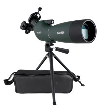 SV28 Spotting Scope with Tripod Phone Adapter 25-75X70, HD Zoom BAK4 Prism FMC Optics Lens Angled Spotting Scopes for Target Shooting, Bird Watching,