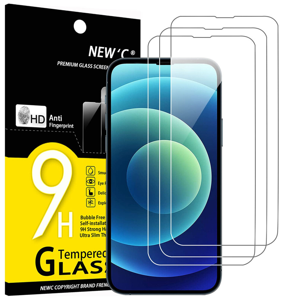 3 Pack Designed for iPhone 16e, iPhone14, iPhone 13, iPhone 13 Pro (6.1") Screen Protector Tempered Glass,Case Friendly Scratch-proof, Bubble Free,