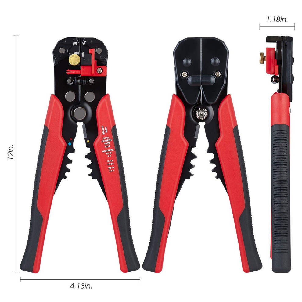 Lslansoon 1110 3 In 1 Self-Adjusting Wire Stripper Cutter, Wire Crimping Tool Wire Pliers For Wire Stripping, Cutting, Crimping 10-24 Awg (0.2-6.0Mm 5002834403229