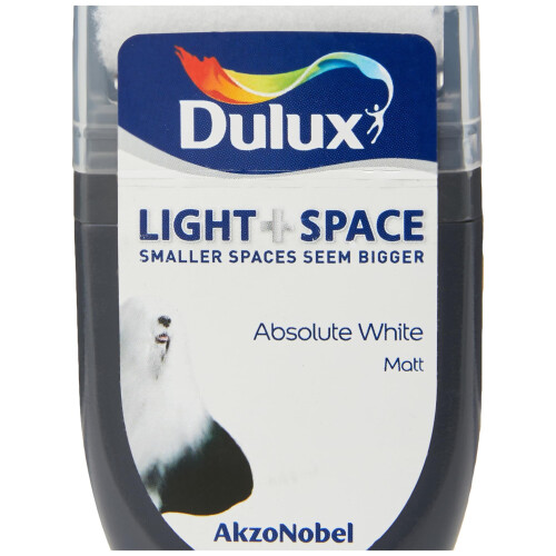 Dulux Light & Space Tester Watercolour Paint, Absolute White, 30 ml 2
