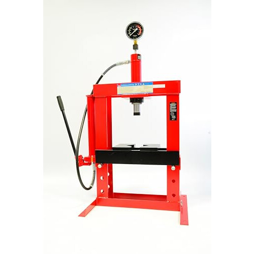 Hilka 82950010 10 Tonne Bench Top Shop Press,Red,silver