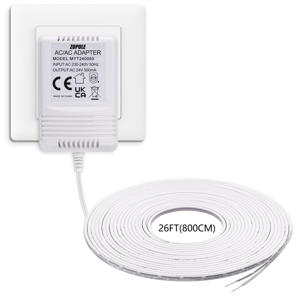 24Volt 500Ma Doorbell Transformer Competible With All Versions Of Ring Doorbell And Nest Hello Doorbell,C Wire Adapter For Nest,Ecobee, Sensi And 768461152699